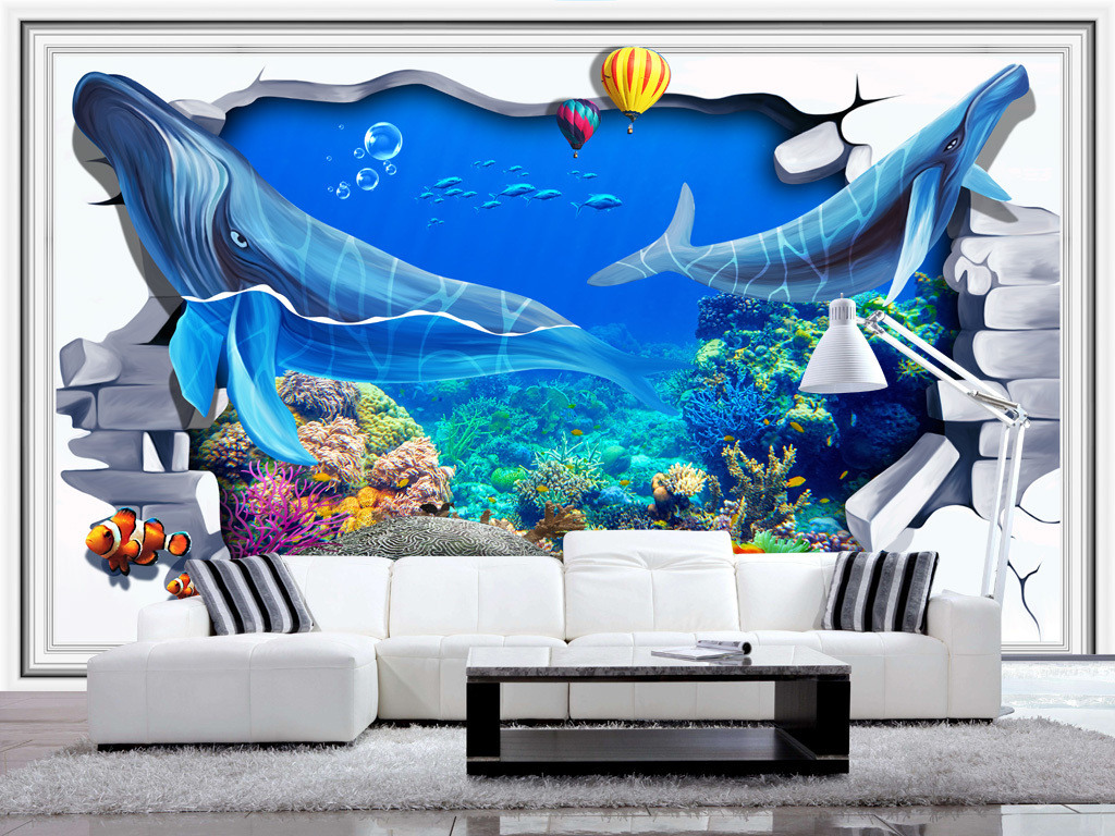 海洋3D電視背景墻 讓家沉浸于深藍幻境
